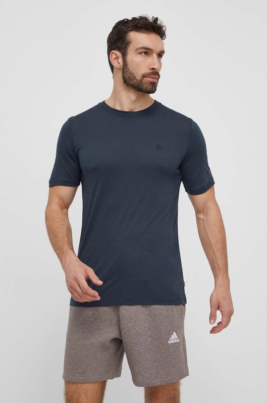 Вовняна футболка Fjallraven Abisko Wool relaxed темно-синій F87193.555