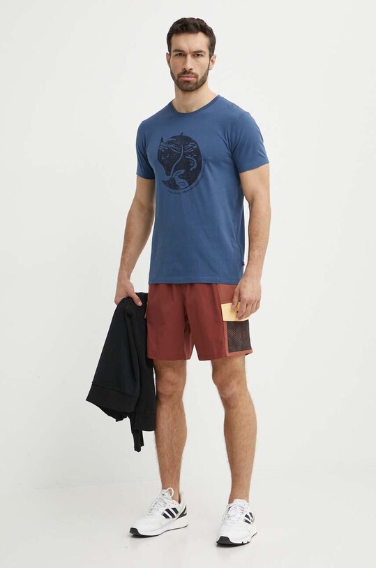 Bavlnené tričko Fjallraven Arctic Fox T-shirt F87220.534 modrá SS24