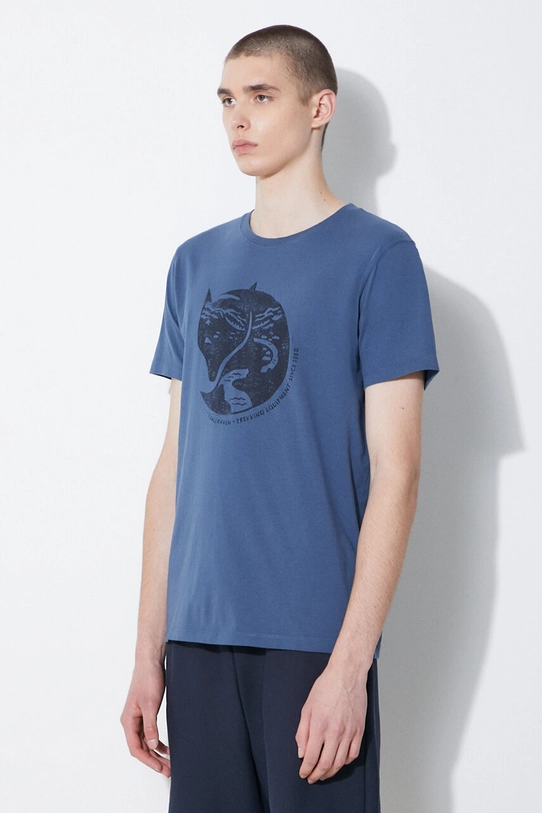 Fjallraven cotton t-shirt Arctic Fox T-shirt blue F87220.534