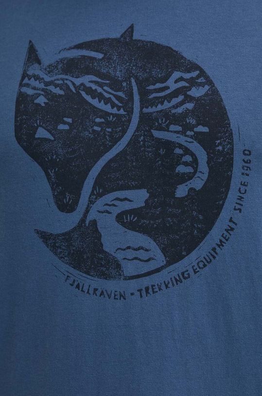 Bavlněné tričko Fjallraven Arctic Fox T-shirt F87220.534 modrá