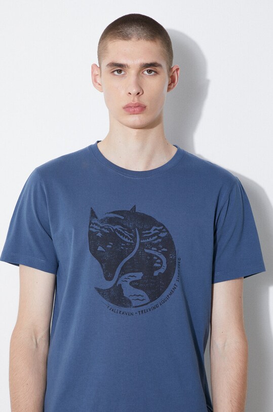 Fjallraven t-shirt in cotone Arctic Fox T-shirt F87220.534 blu