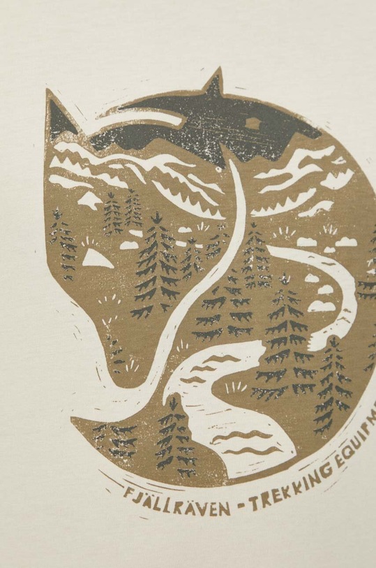 Fjallraven tricou din bumbac Arctic Fox T-shirt bej F87220.113