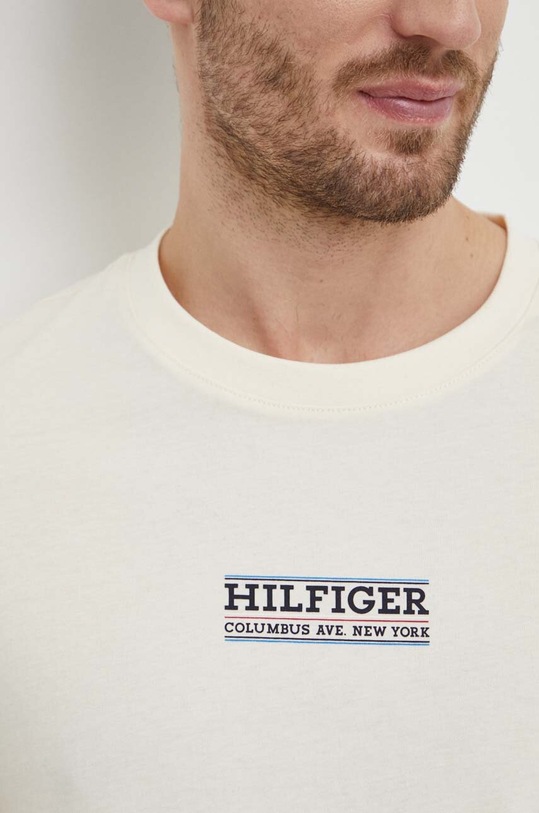 Tommy Hilfiger t-shirt bawełniany MW0MW34387 beżowy