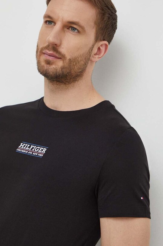 Bavlněné tričko Tommy Hilfiger černá MW0MW34387