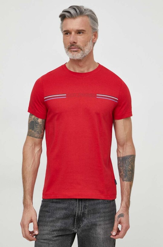 Хлопковая футболка Tommy Hilfiger хлопок красный MW0MW34428