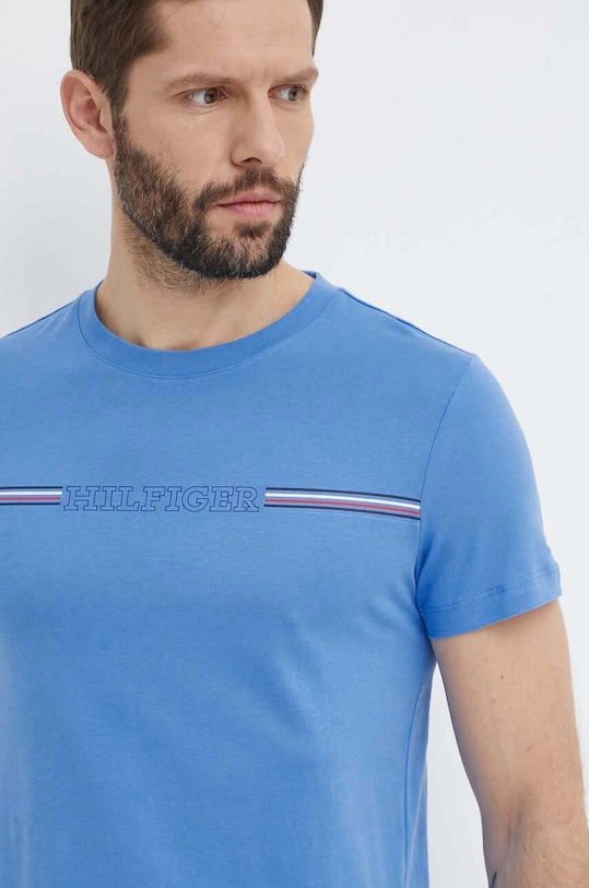 Tommy Hilfiger tricou din bumbac MW0MW34428 albastru SS24