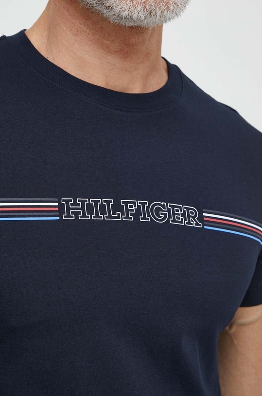 Bavlnené tričko Tommy Hilfiger tmavomodrá MW0MW34428