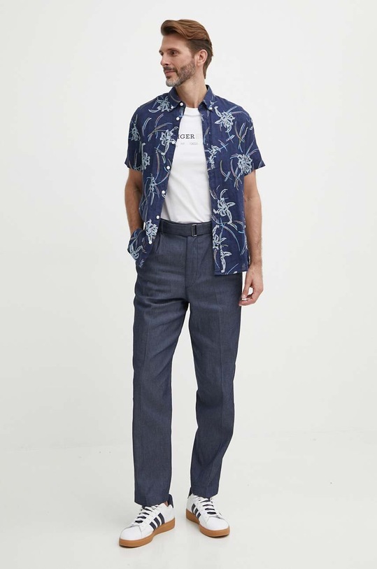 Bavlnené tričko Tommy Hilfiger MW0MW34435 béžová SS24