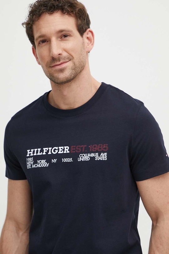 Tommy Hilfiger t-shirt bawełniany granatowy MW0MW34435