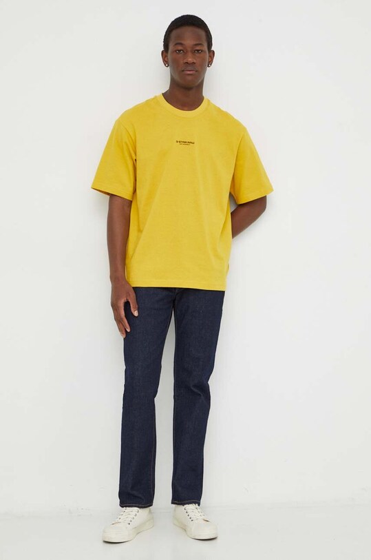 G-Star tricou din bumbac D24780.C336 galben SS25