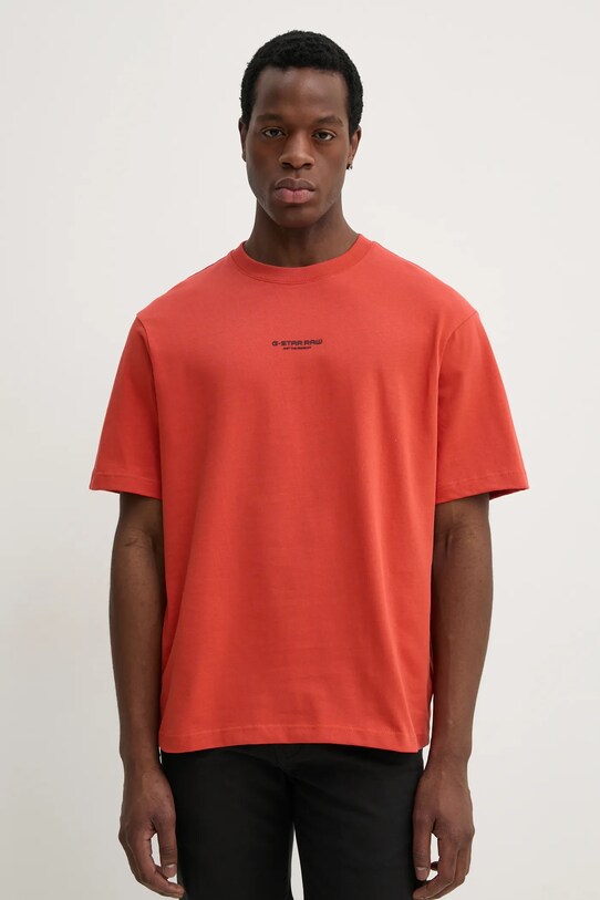 G-Star tricou din bumbac imprimeu portocaliu D24780.C336