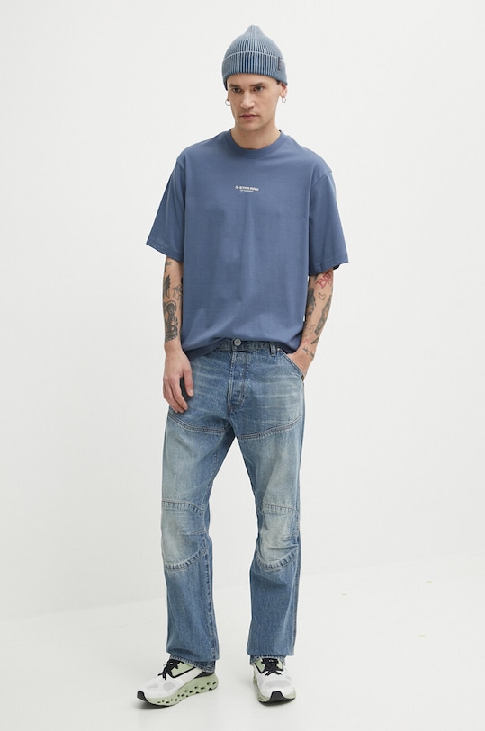 G-Star t-shirt bawełniany D24780.C336 niebieski SS25