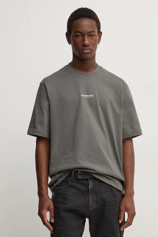 G-Star tricou din bumbac imprimeu gri D24780.C336
