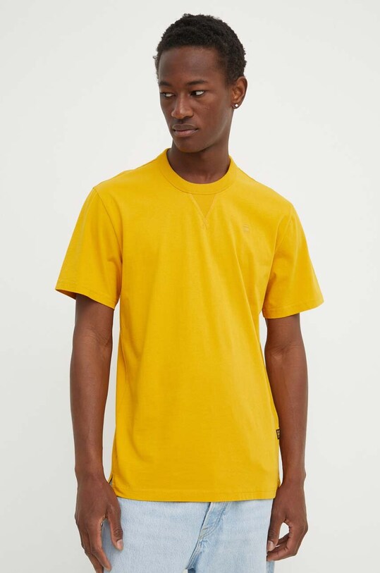 G-Star tricou din bumbac galben D24449.336