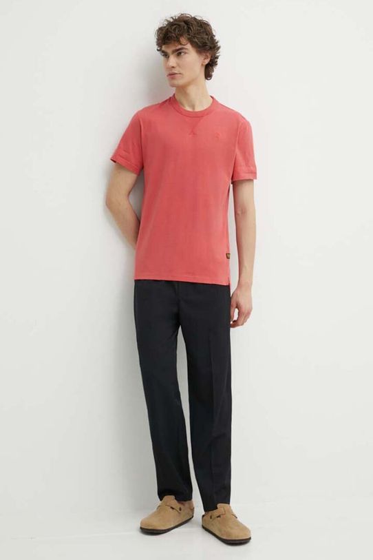 Bavlnené tričko G-Star Raw D24449.336 červená SS25