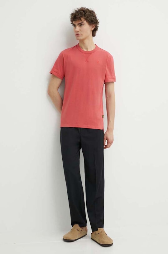 G-Star t-shirt bawełniany D24449.336 czerwony AW25