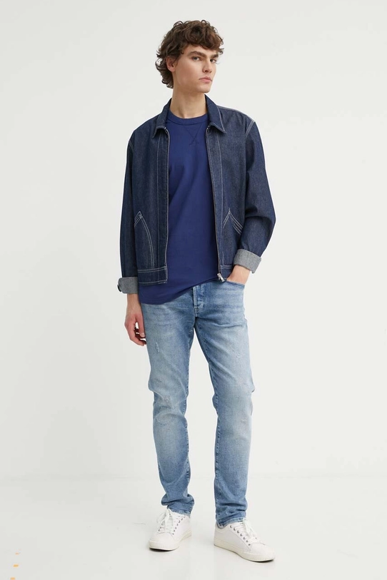 Bavlnené tričko G-Star Raw D24449.336 tmavomodrá SS25