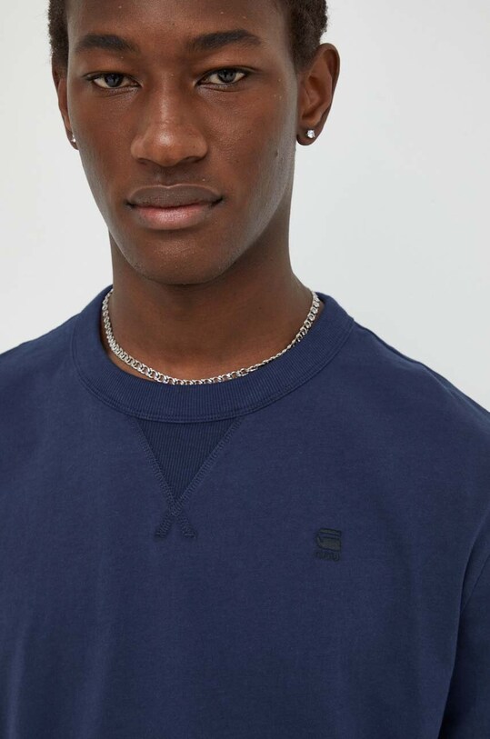 G-Star tricou din bumbac uni bleumarin D24449.336