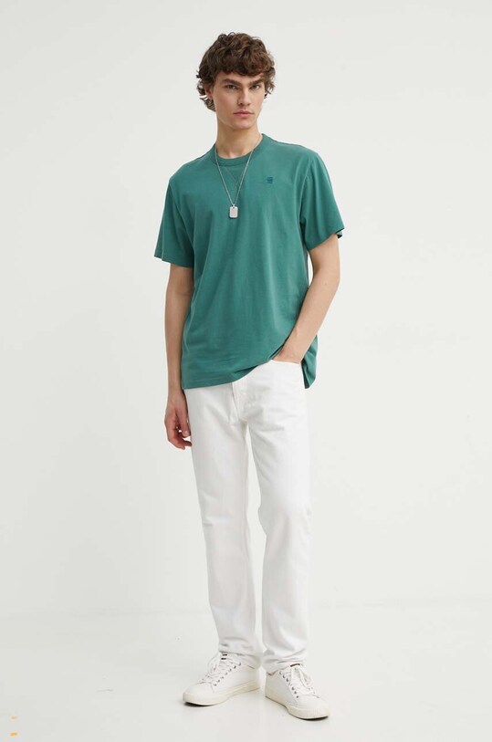 G-Star tricou din bumbac D24449.336 verde AW25