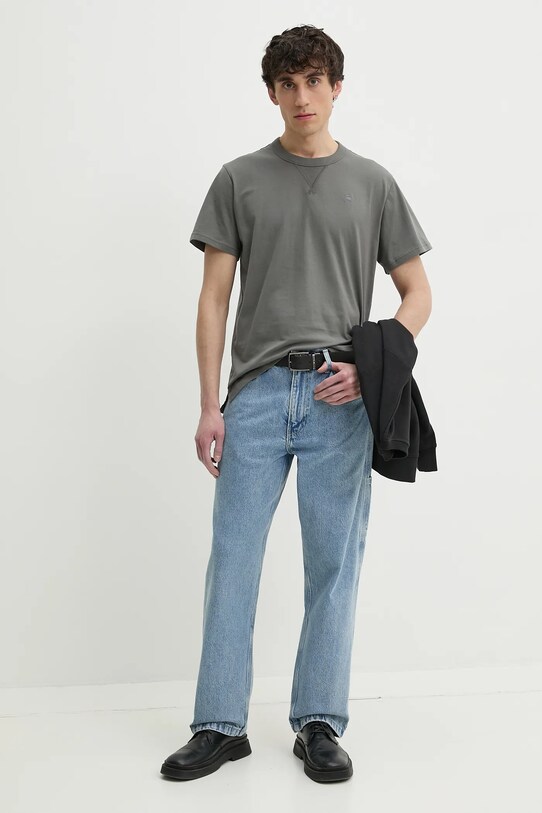 G-Star t-shirt bawełniany D24449.336 szary AW25