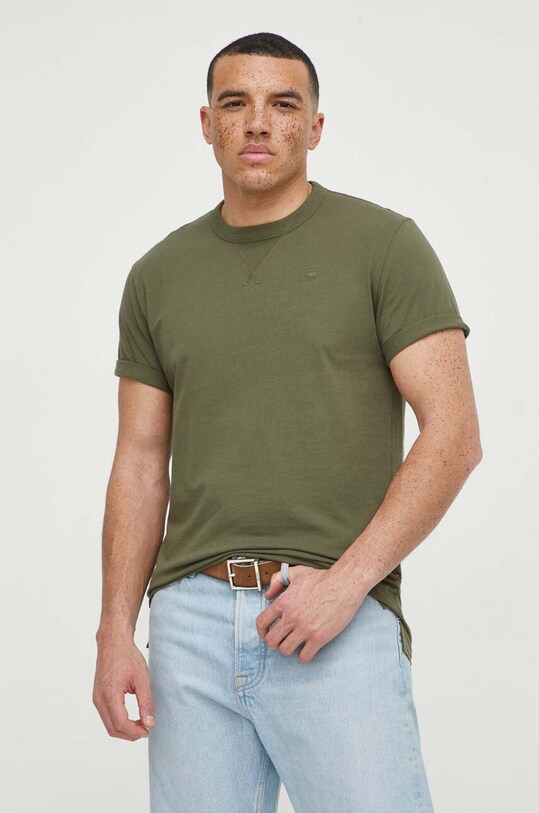 G-Star tricou din bumbac uni verde D24449.336