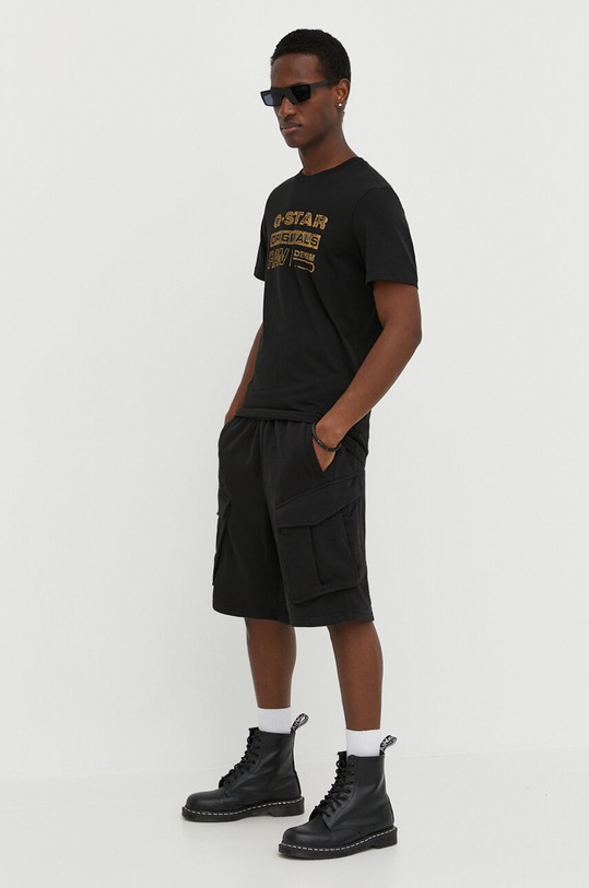 G-Star t-shirt bawełniany D24420.336 czarny SS24