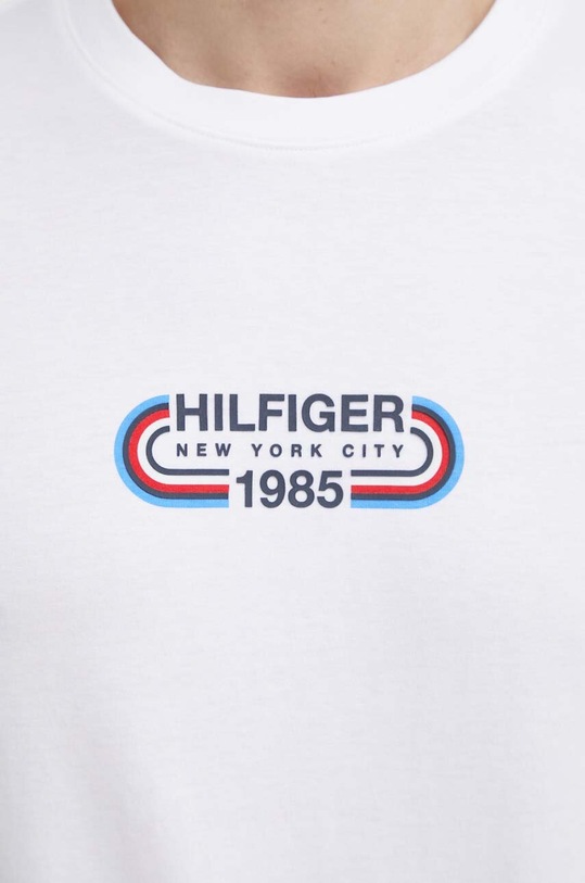 Памучна тениска Tommy Hilfiger бежов MW0MW34429