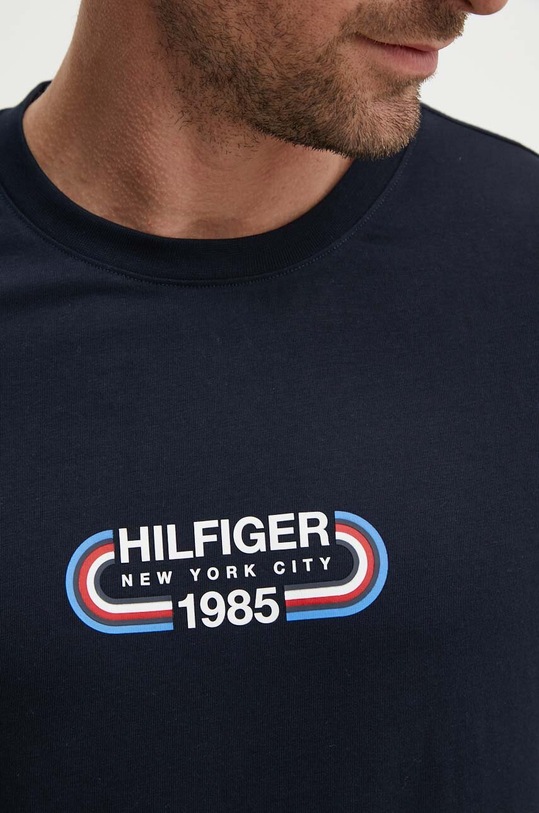 Bavlnené tričko Tommy Hilfiger MW0MW34429 tmavomodrá