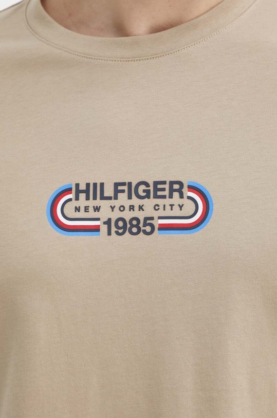 Bavlnené tričko Tommy Hilfiger béžová MW0MW34429