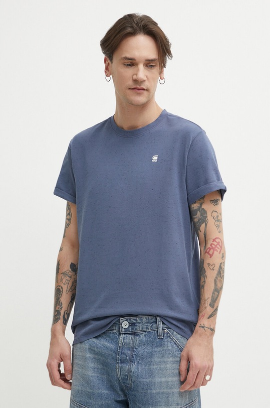 G-Star tricou din bumbac uni bleumarin D16396.D565