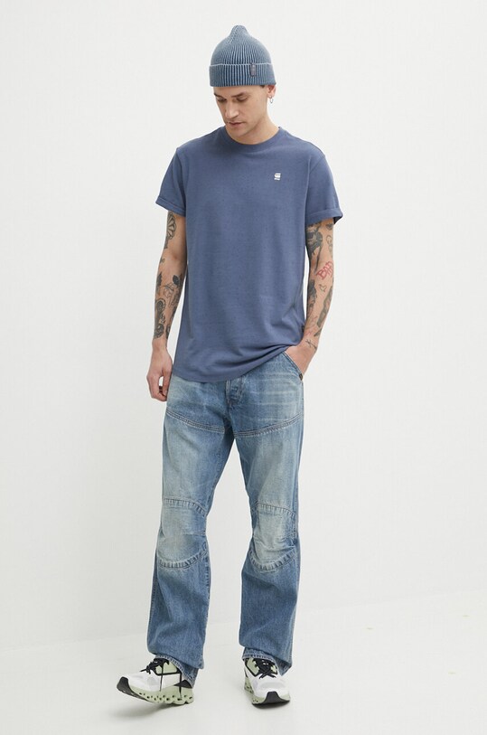 G-Star tricou din bumbac D16396.D565 bleumarin SS24