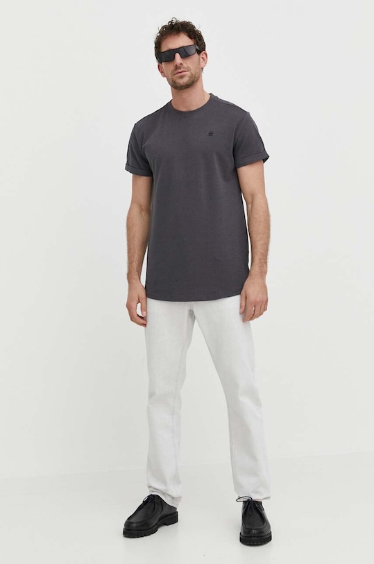 Βαμβακερό μπλουζάκι G-Star D16396.D565 γκρί SS24