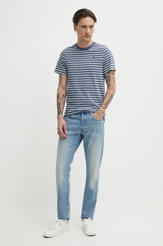G-Star t-shirt bawełniany D24445.C339 granatowy SS24