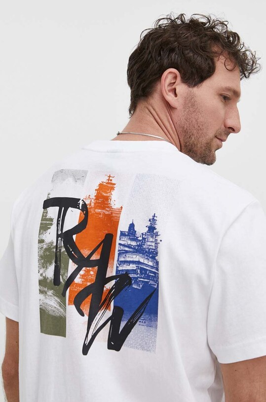 Bavlnené tričko G-Star Raw relaxed biela D24425.C336