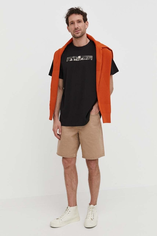 G-Star t-shirt bawełniany D24425.C336 czarny AW24