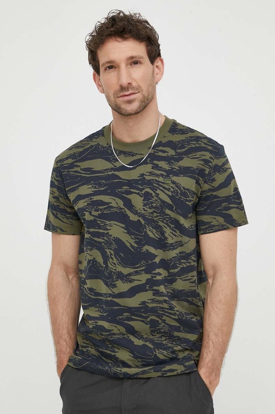 G-Star t-shirt bawełniany wzorzyste zielony D24421.C334