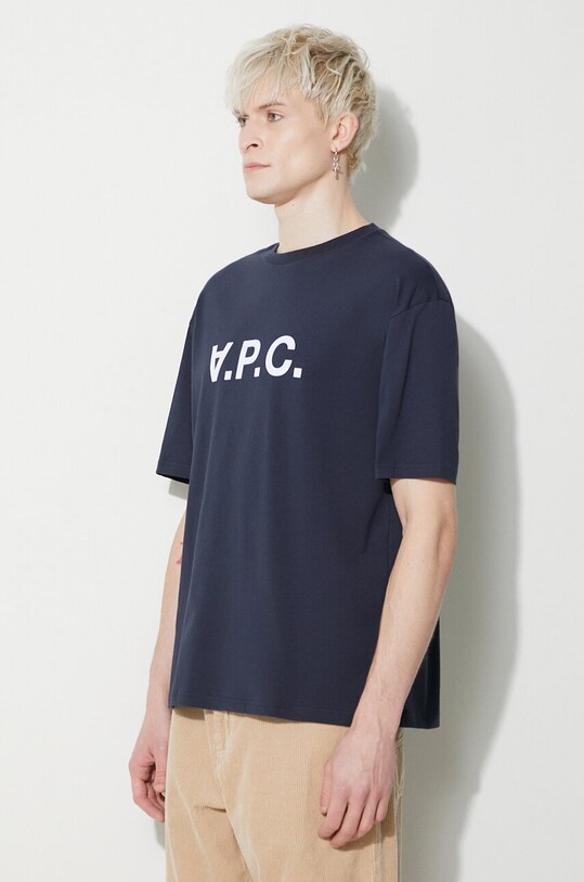A.P.C. t-shirt bawełniany T-Shirt River granatowy COFDW.H26324.IAK