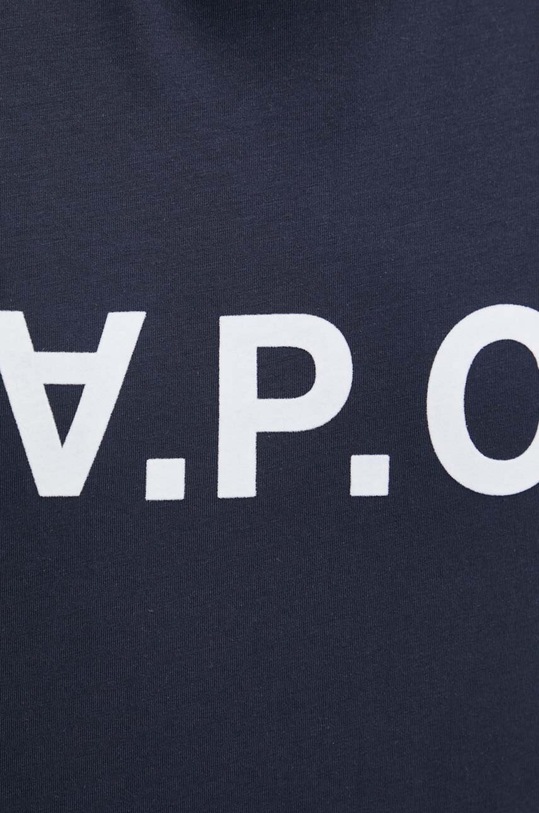 Bavlněné tričko A.P.C. T-Shirt River COFDW.H26324.IAK námořnická modř