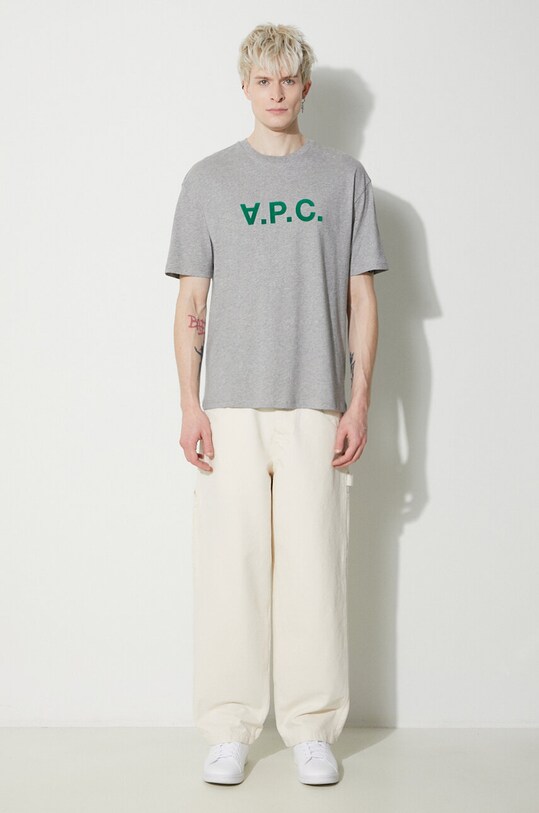 A.P.C. cotton t-shirt T-Shirt River COFDW.H26324.PLB gray SS24