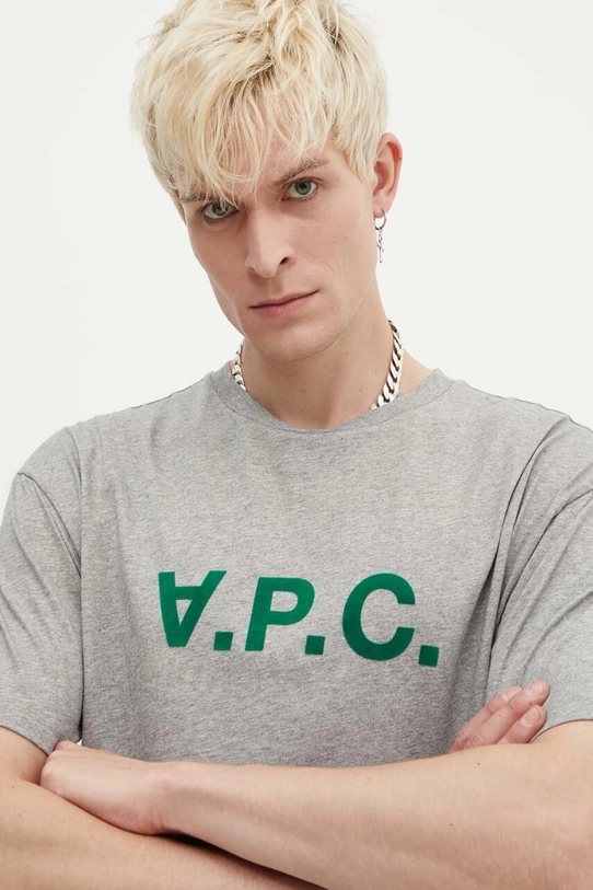 A.P.C. t-shirt bawełniany T-Shirt River szary COFDW.H26324.PLB