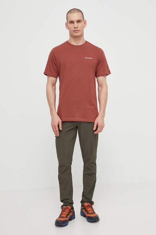 Columbia t-shirt sportowy Thistletown Hills 1990751 bordowy SS24