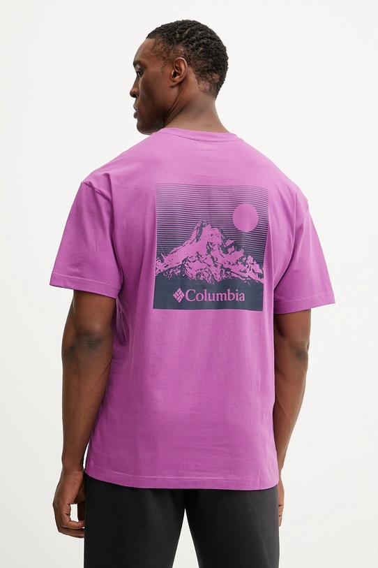 Bavlněné tričko Columbia kulatý růžová 2071701
