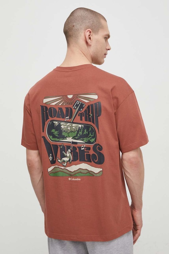 Columbia tricou din bumbac Black Butte print rosu 2071701