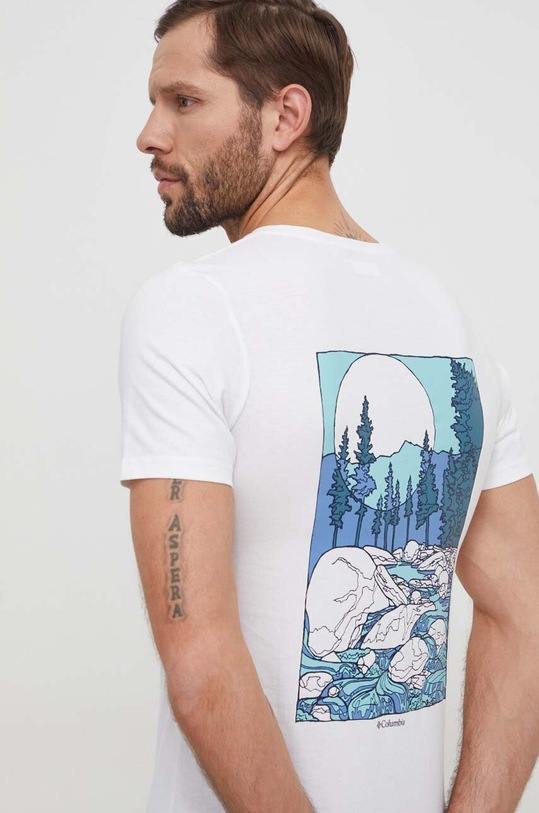 Columbia t-shirt bawełniany Rapid Ridge nadruk biały 1934824.