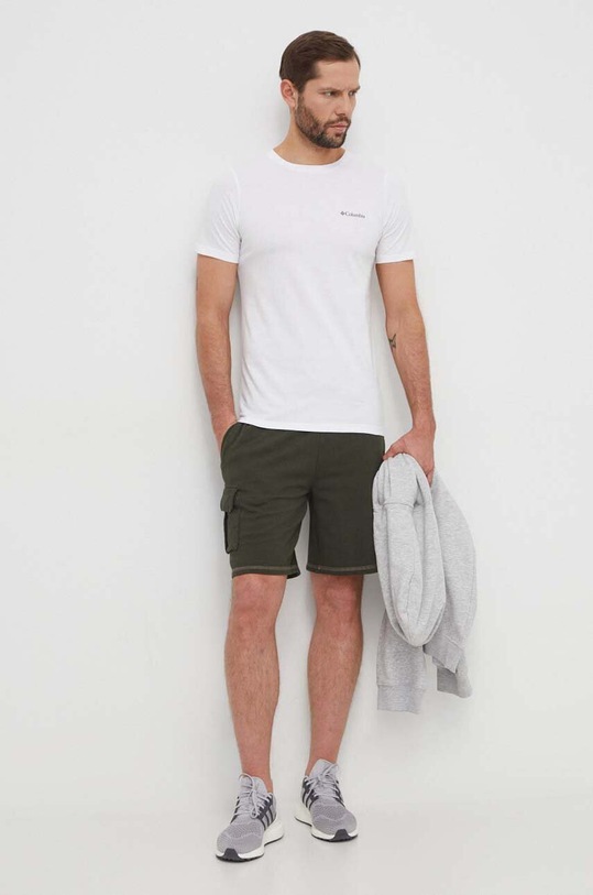 Columbia t-shirt bawełniany Rapid Ridge 1934824. biały SS25
