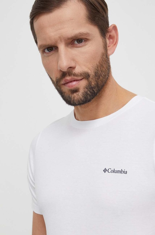 Columbia t-shirt bawełniany Rapid Ridge 1934824. biały