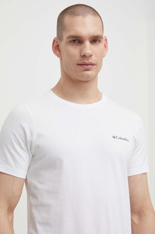 Βαμβακερό μπλουζάκι Columbia Rapid Ridge λευκό 1934824.