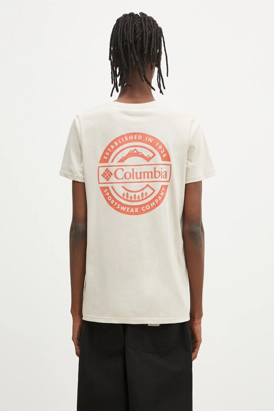 Odzież Columbia t-shirt bawełniany Rapid Ridge 1934824. beżowy
