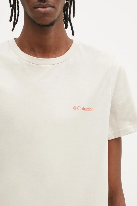 Columbia t-shirt bawełniany Rapid Ridge beżowy 1934824.