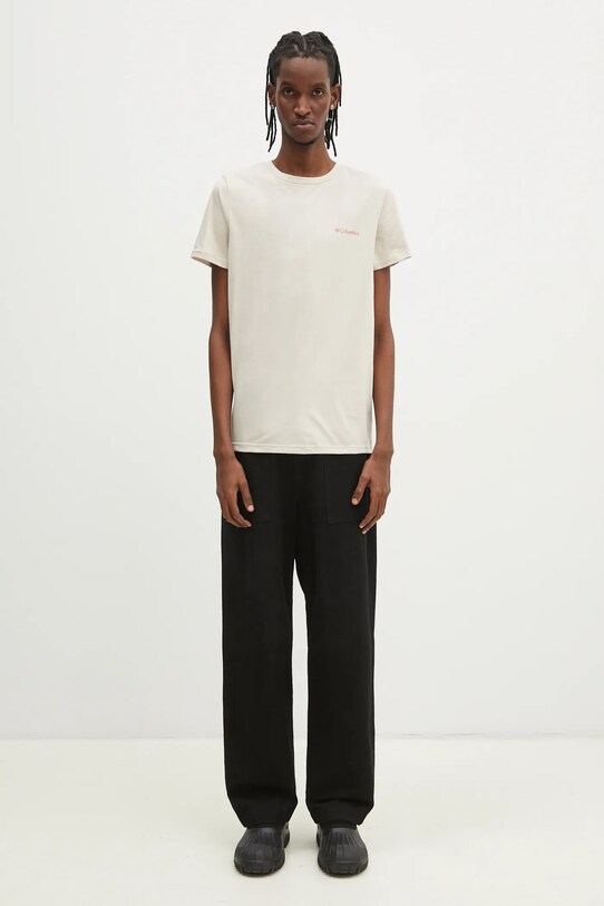 Columbia t-shirt bawełniany Rapid Ridge 1934824. beżowy